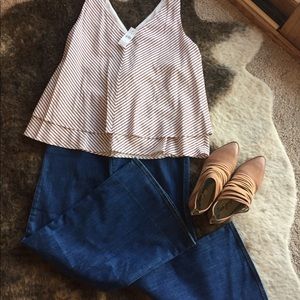 BNWT LOFT flowy red striped tank top in small